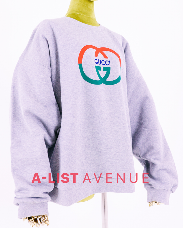 Gucci Printed Cotton Jersey Sweatshirt in Gray