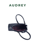 A8 AUDREY Premium Leather Top Handle Bag Black