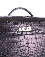 Hermes Kelly Depeches 36 Briefcase in Black Matte Porosus Crocodile PHW