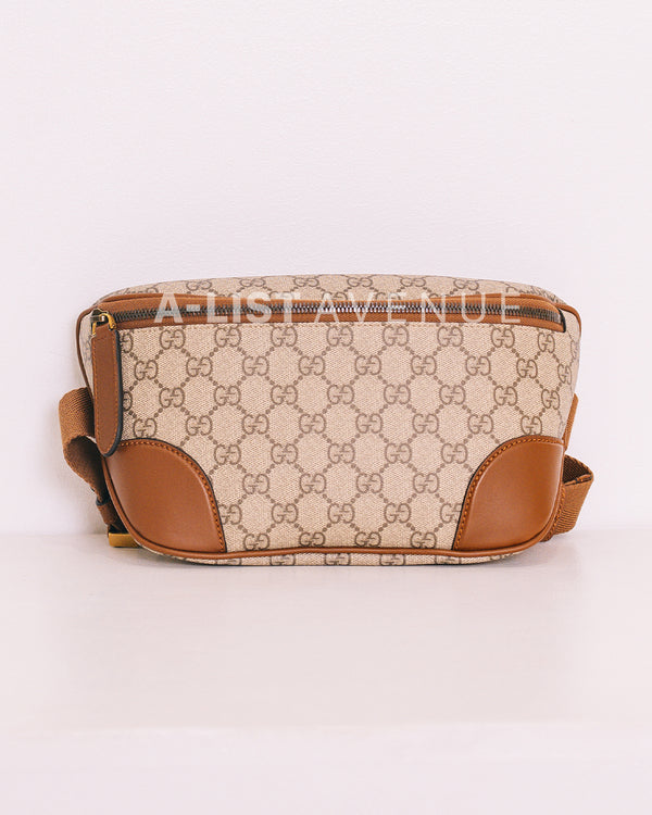 Gucci GG Supreme Monogram Canvas Belt Bag Medium Brown
