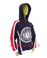 Balmain #8395 Hoodie Navy and Red