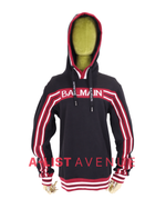 Balmain #8494 Hoodie Black and Red