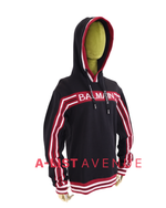 Balmain #8494 Hoodie Black and Red