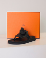Hermes Empire Black Sandals Size 37