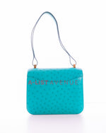 Hermes Constance 24 Bleu Vert Véronèse Ostrich Leather GHW
