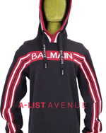 Balmain #8494 Hoodie Black and Red