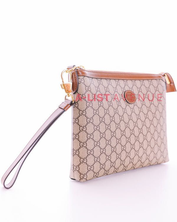 Gucci GG Supreme Coated Canvas  Clutch/ Sling Bag