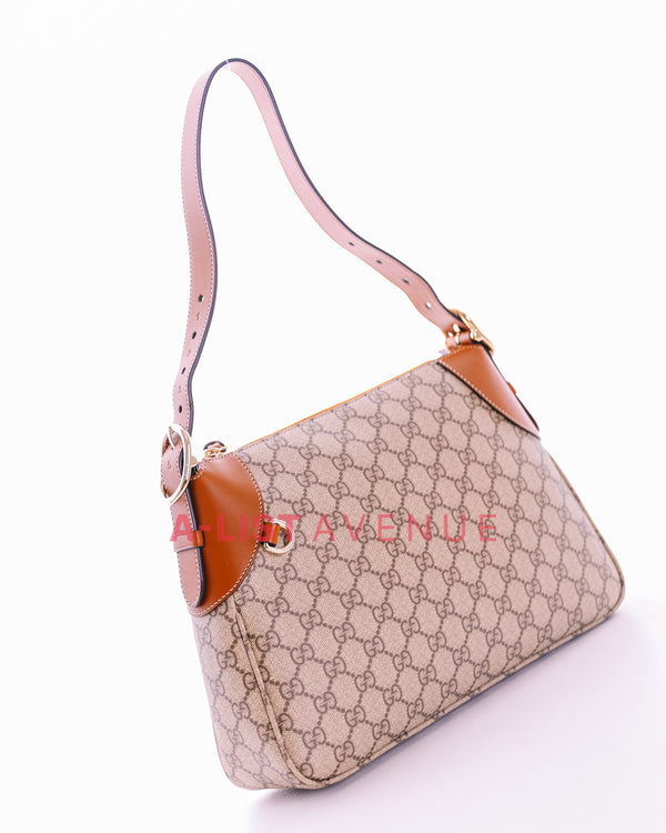 Gucci GG Emblem Medium Shoulder Bag Brown