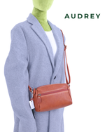B29  AUDREY Premium Leather Sling Bag Brown