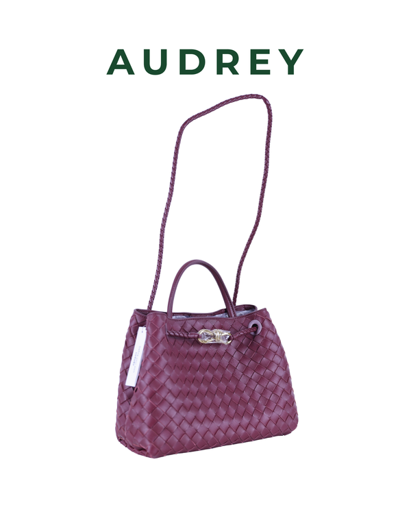 G1 AUDREY Lambskin Andiamo Bag in Maroon