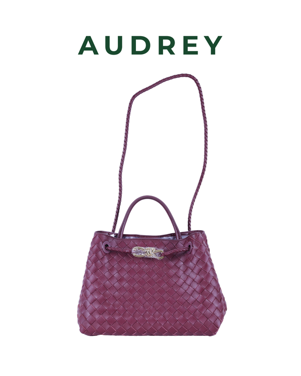 G1 AUDREY Lambskin Andiamo Bag in Maroon