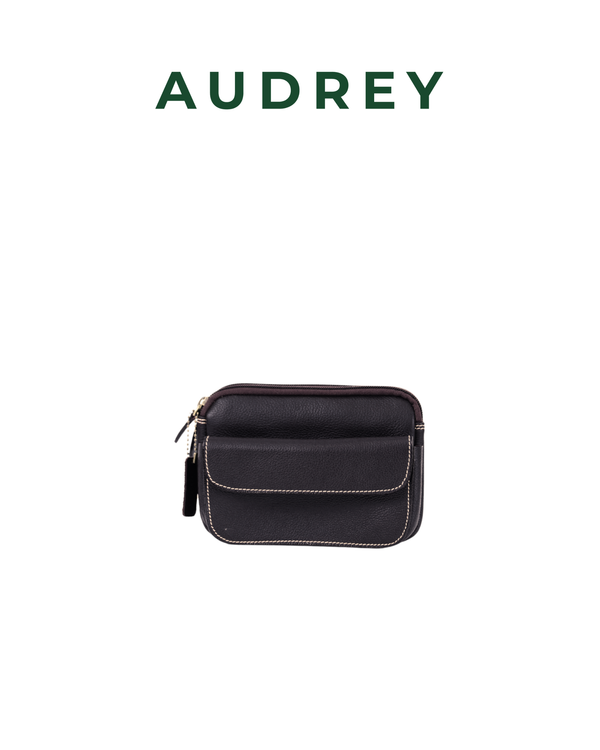 A10 AUDREY Premium Leather Belt Bag Dark Brown