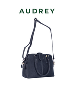 A8 AUDREY Premium Leather Top Handle Bag Black