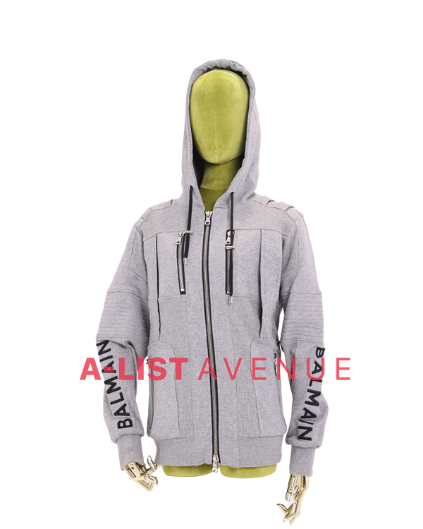 Balmain  #8496 Hoodie Gray