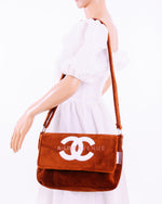 B1T1 Chanel Corduroy Sling Bag Brown