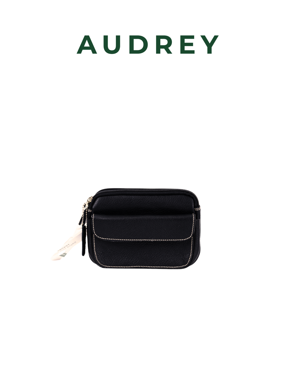 A10 AUDREY Premium Leather Belt Bag Black