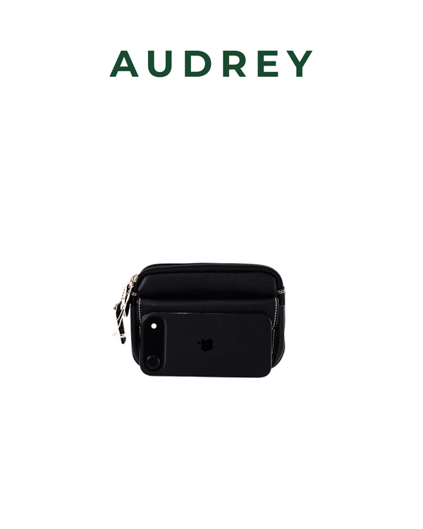 A10 AUDREY Premium Leather Belt Bag Black