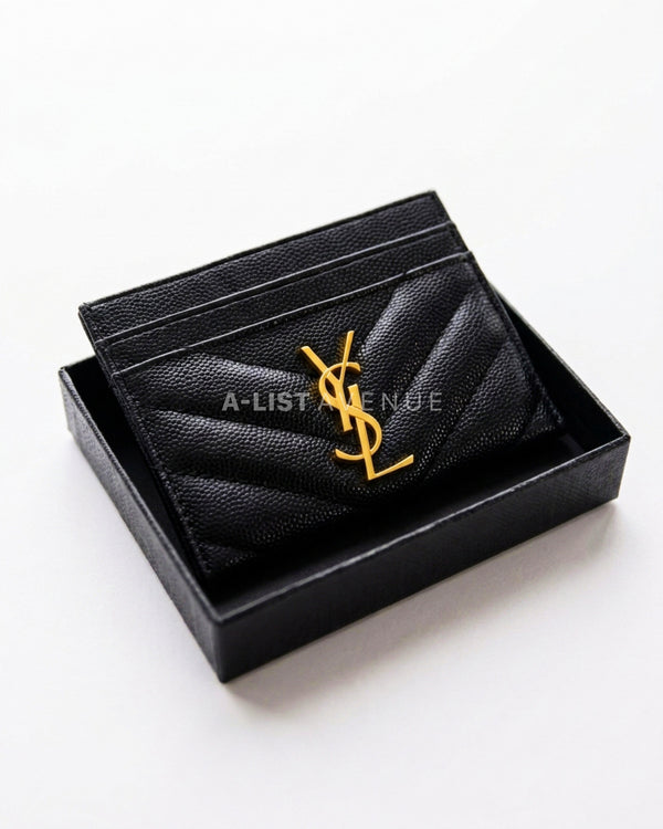 YSL Card Holder in Black