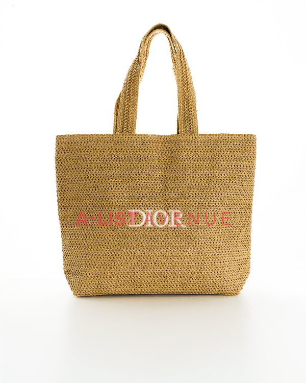 Dior Rattan Tote Bag With Rattan Pouch