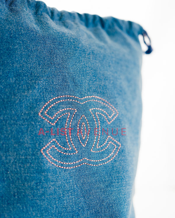 Chanel Denim Drawstring Pouch