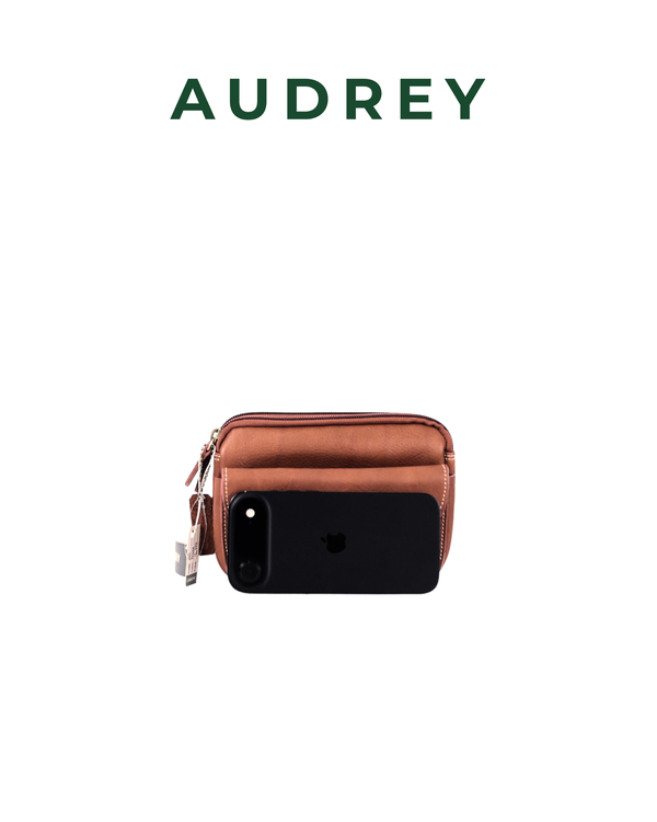 A10 AUDREY Premium Leather Belt Bag Brown