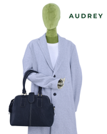 A8 AUDREY Premium Leather Top Handle Bag Black