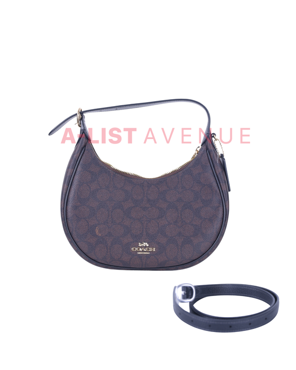 Coach Emily Shoulder Bag In Signature Canvas Walnut/Black