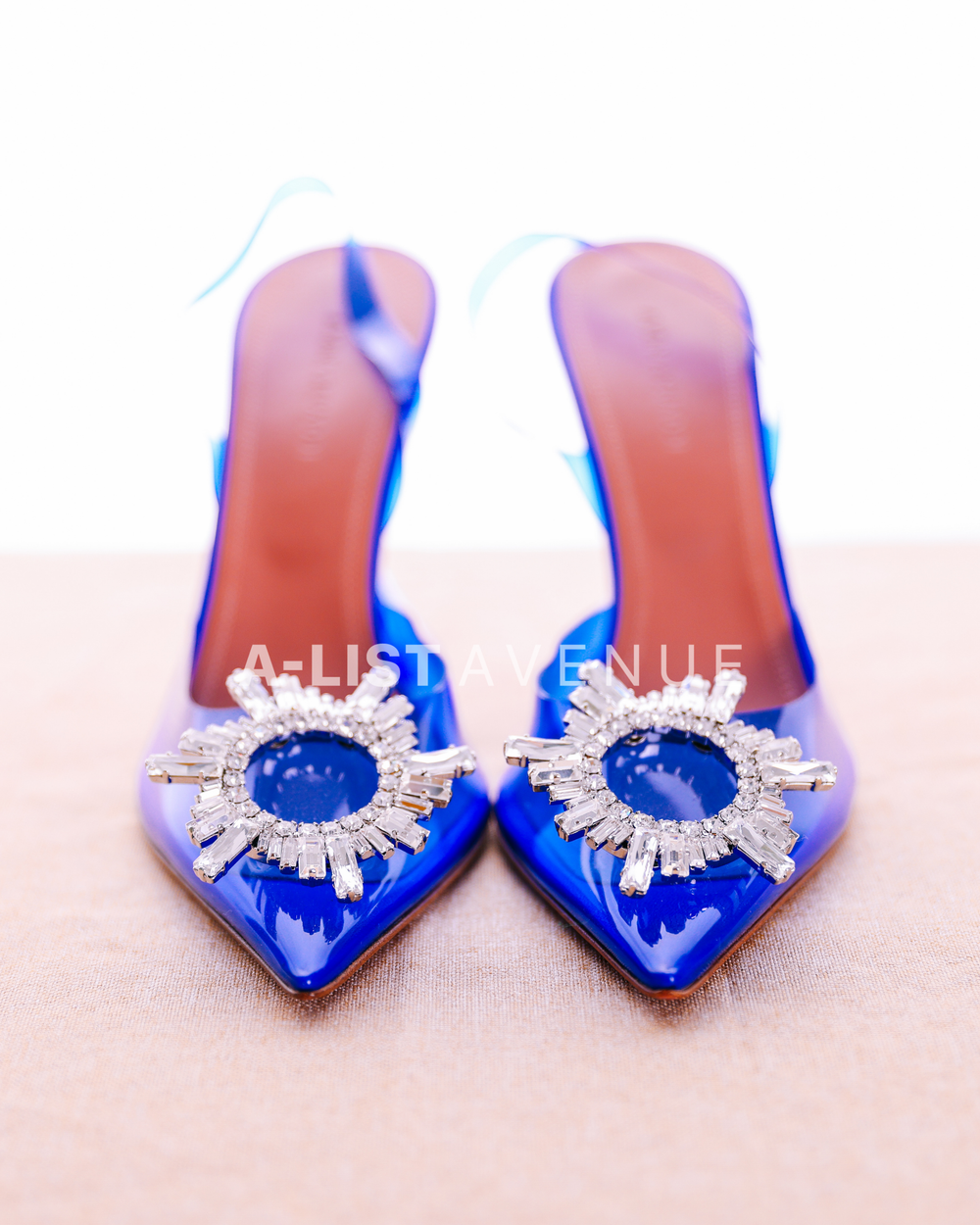 Amina Muaddi Begum Glass PVC Slingback Pumps (95mm)
