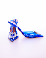 Amina Muaddi Begum Glass PVC Slingback Pumps (95mm)
