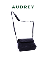 V7 AUDREY Lambskin Flap Bag in Black