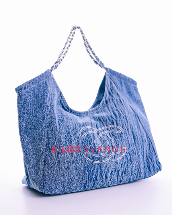 Chanel Light Denim Bag With Free Phone Holder Sling