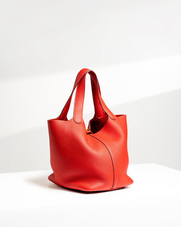 Hermes Picotin Lock 22 Red GHW