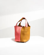 Hermes Picotin Lock 18 Two-tone Casaque Style in Sesame and Rose Azalee