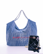 Chanel Light Denim Bag With Free Phone Holder Sling