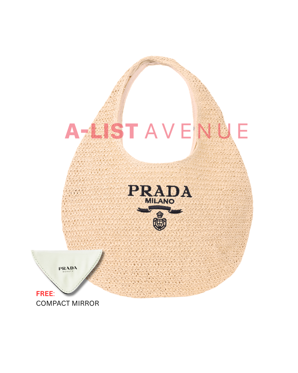 Prada Rattan Bag With Free Compact Mirror